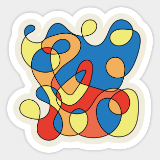 Surreal Shapes (Miro Inspired) Sticker
